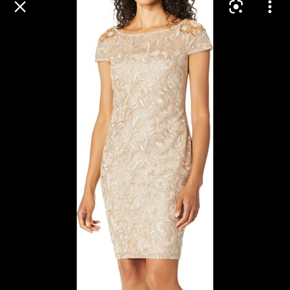 Calvin Klein Size 6 Gold Color Dress